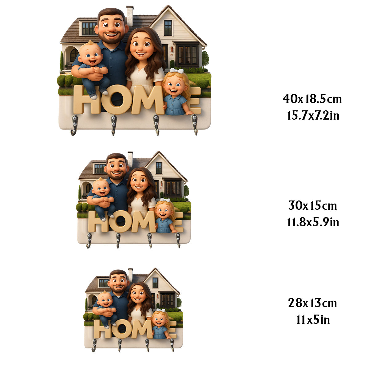 « On est bien chez soi » - Porte-manteau mural personnalisé pour toute la famille