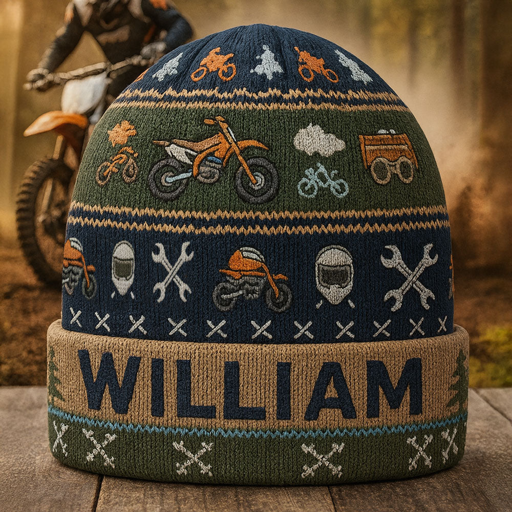 Love Biking - Personalized Dirt Bike Beanie Hat