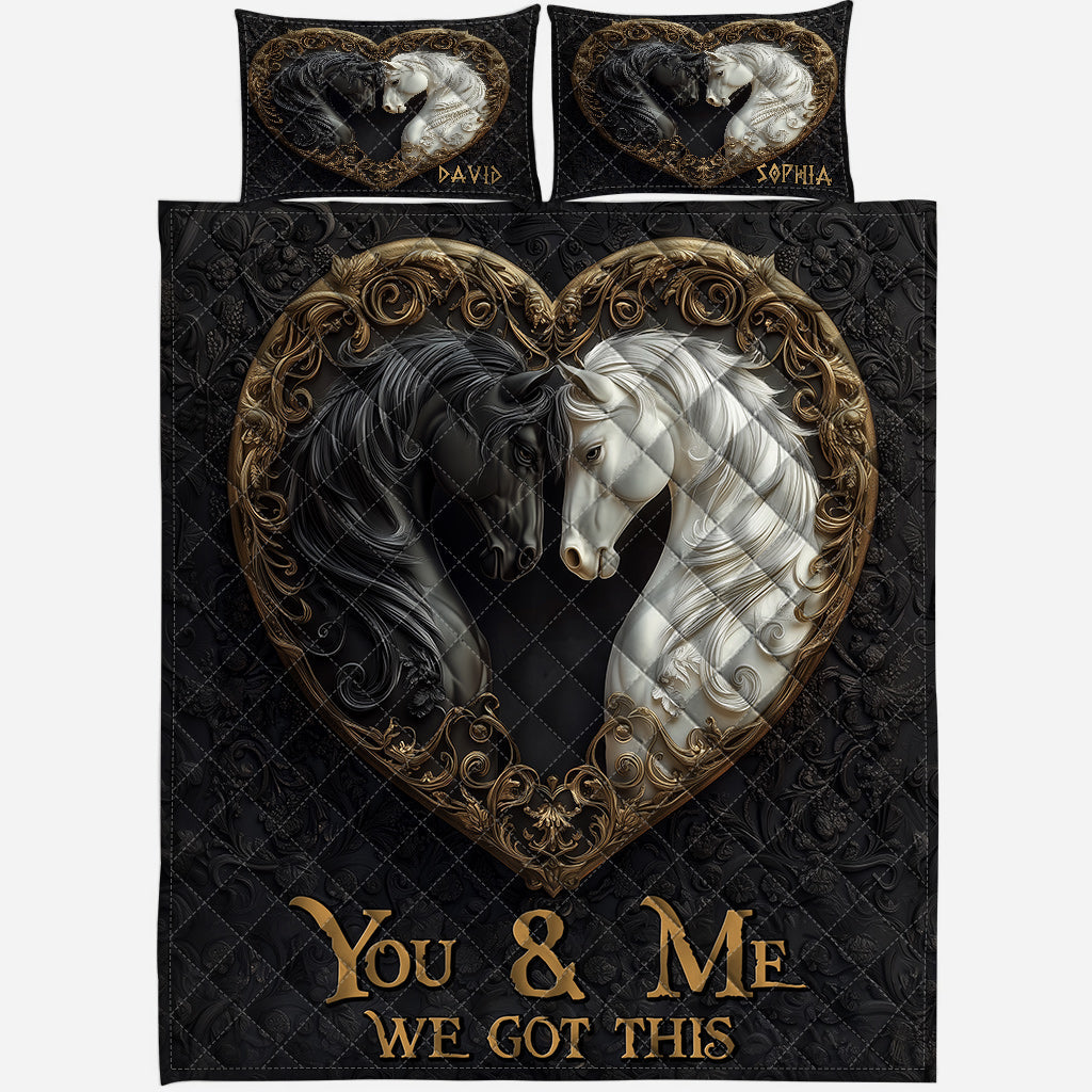 You & Me We Got This - Personalized Horse Quilt Set