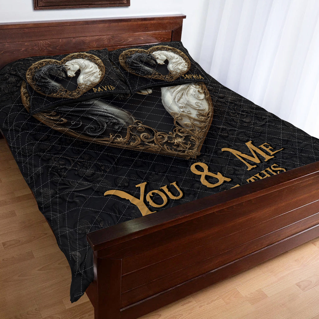 You & Me We Got This - Personalized Horse Quilt Set