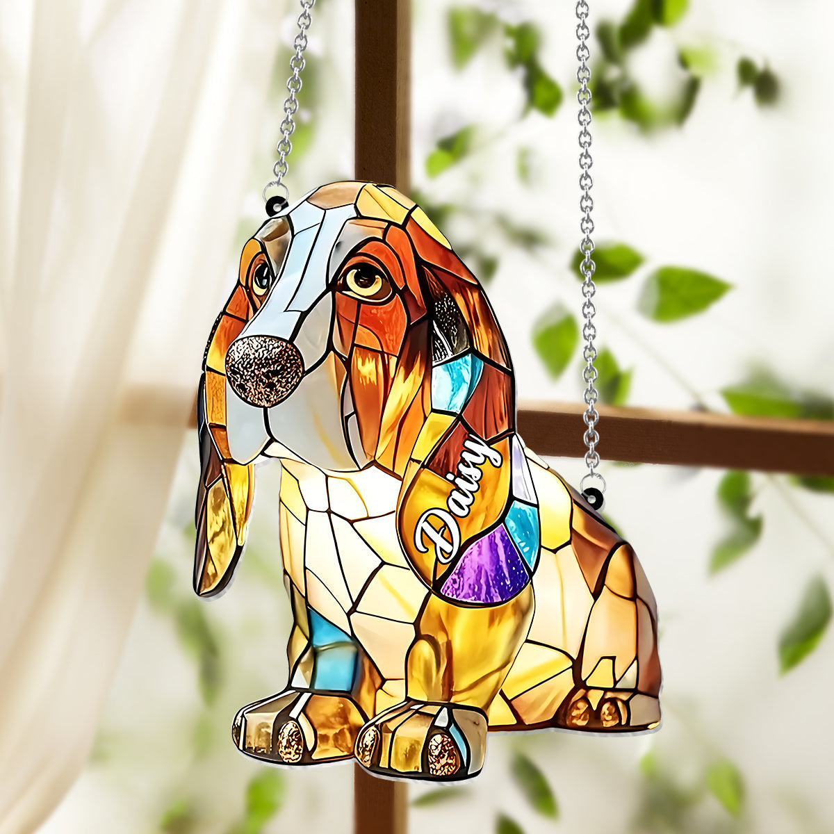 I Love My Dog - Personalized Dog Window Hanging Suncatcher Ornament