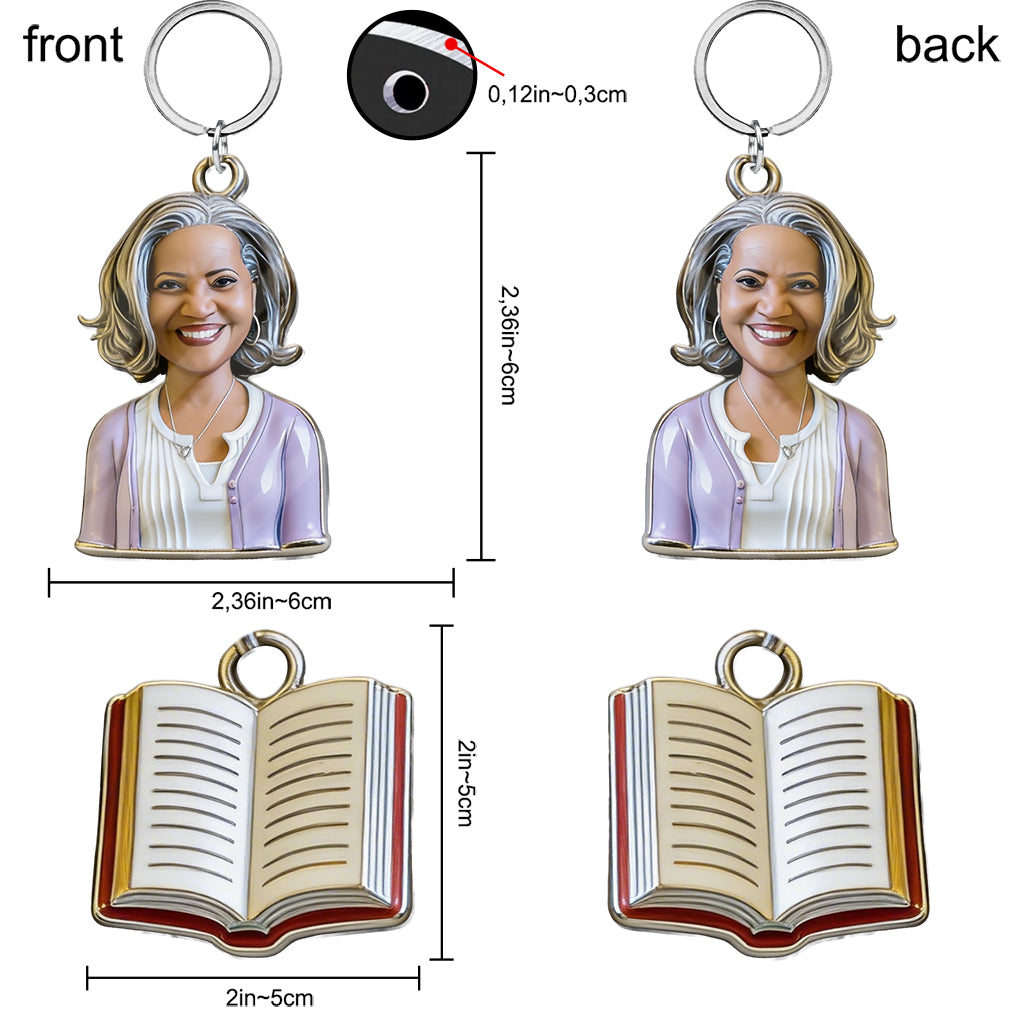 Librarian Gifts - Personalized Librarian Premium Keychain With Charms