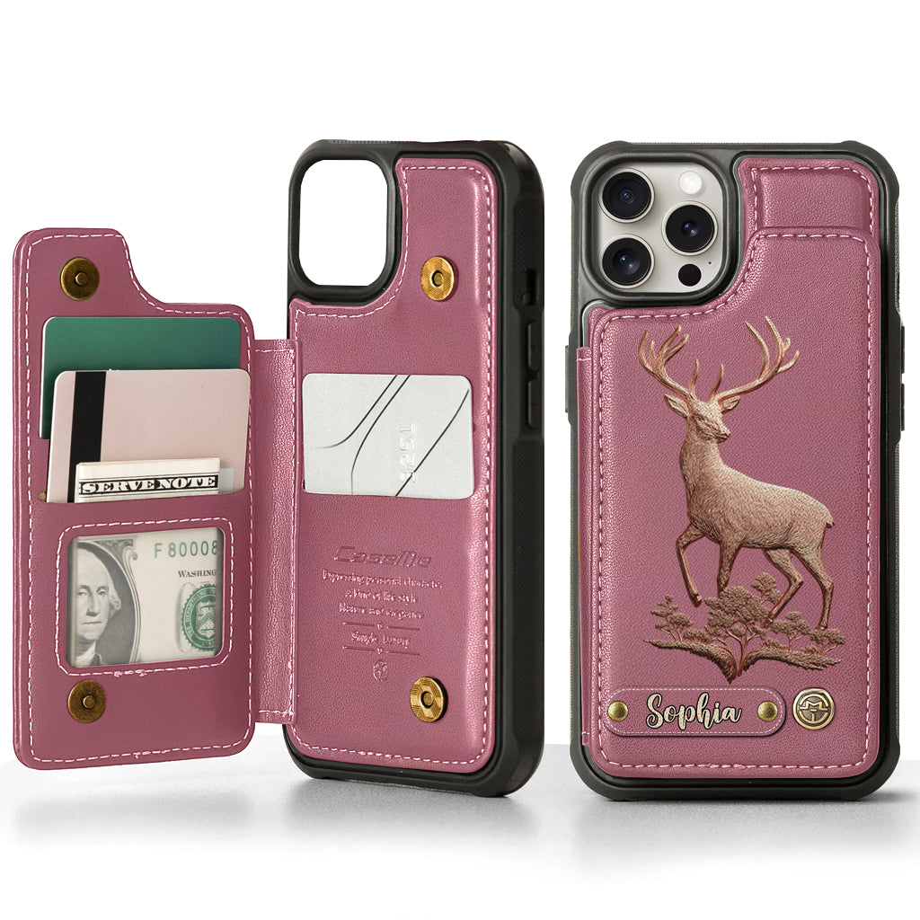 Étui portefeuille personnalisé Country Girl - Étui de téléphone à motif chasse