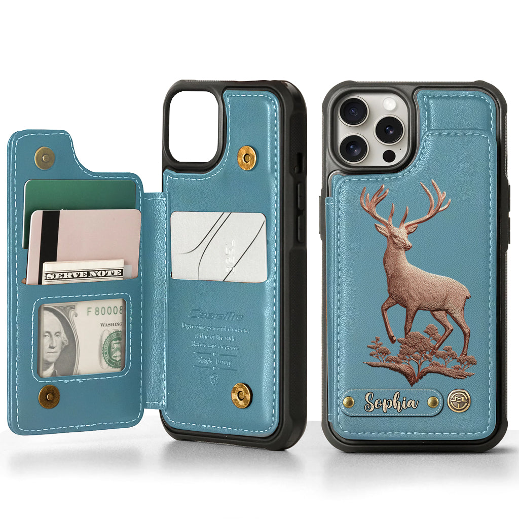 Étui portefeuille personnalisé Country Girl - Étui de téléphone à motif chasse