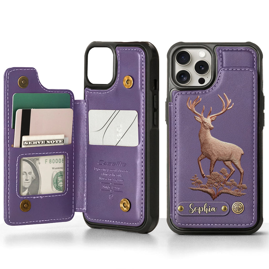 Étui portefeuille personnalisé Country Girl - Étui de téléphone à motif chasse