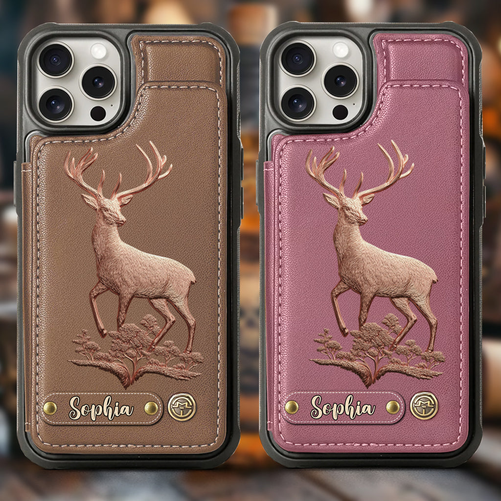 Étui portefeuille personnalisé Country Girl - Étui de téléphone à motif chasse