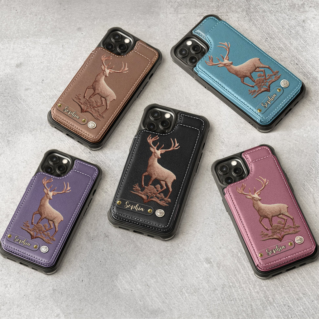 Étui portefeuille personnalisé Country Girl - Étui de téléphone à motif chasse