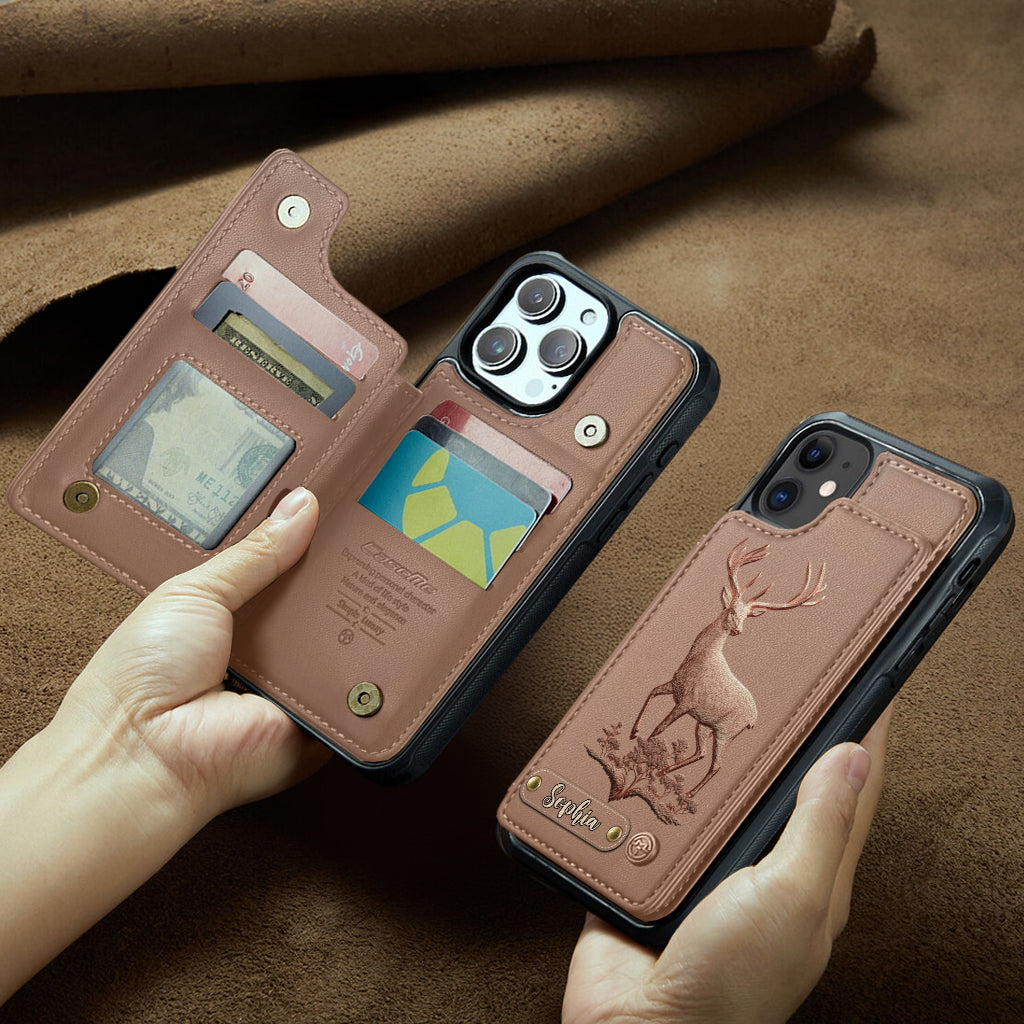 Étui portefeuille personnalisé Country Girl - Étui de téléphone à motif chasse