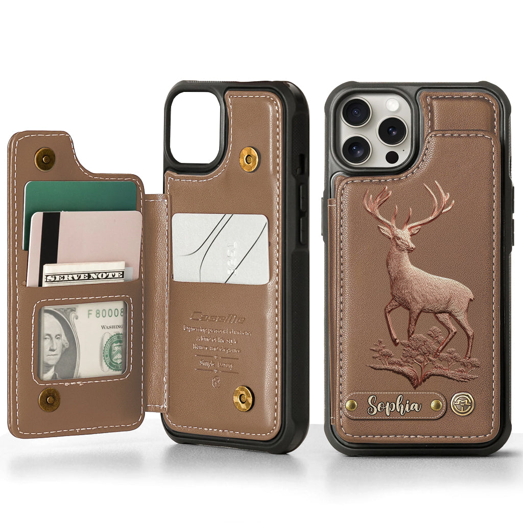 Étui portefeuille personnalisé Country Girl - Étui de téléphone à motif chasse
