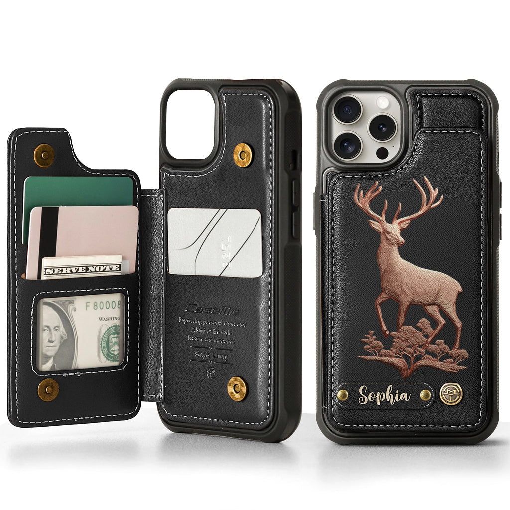 Étui portefeuille personnalisé Country Girl - Étui de téléphone à motif chasse