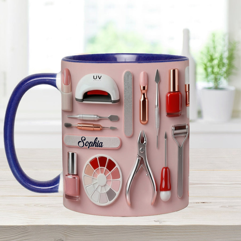 Mug et sous-verre personnalisés pour prothésiste ongulaire