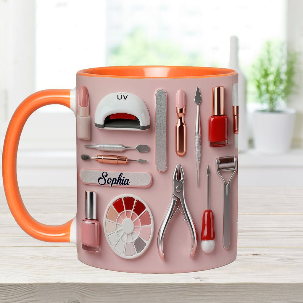 Mug et sous-verre personnalisés pour prothésiste ongulaire