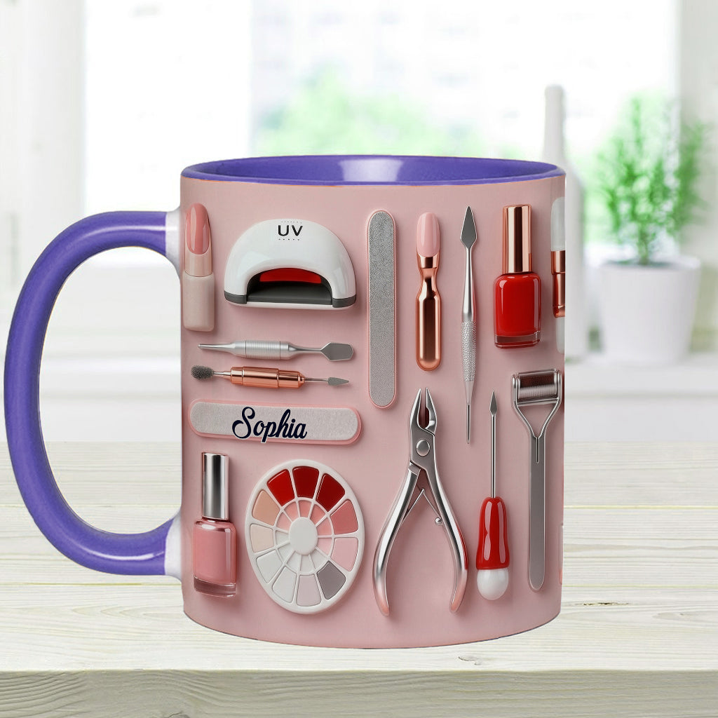 Mug et sous-verre personnalisés pour prothésiste ongulaire