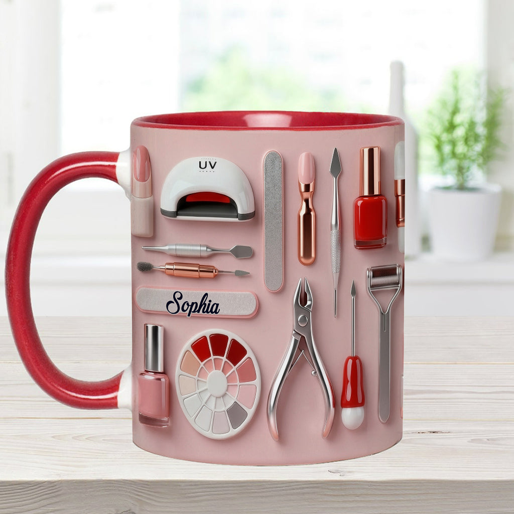 Mug et sous-verre personnalisés pour prothésiste ongulaire