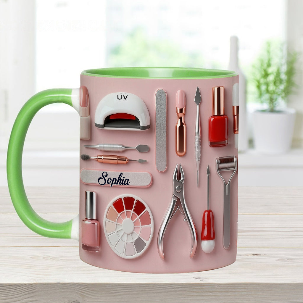 Mug et sous-verre personnalisés pour prothésiste ongulaire