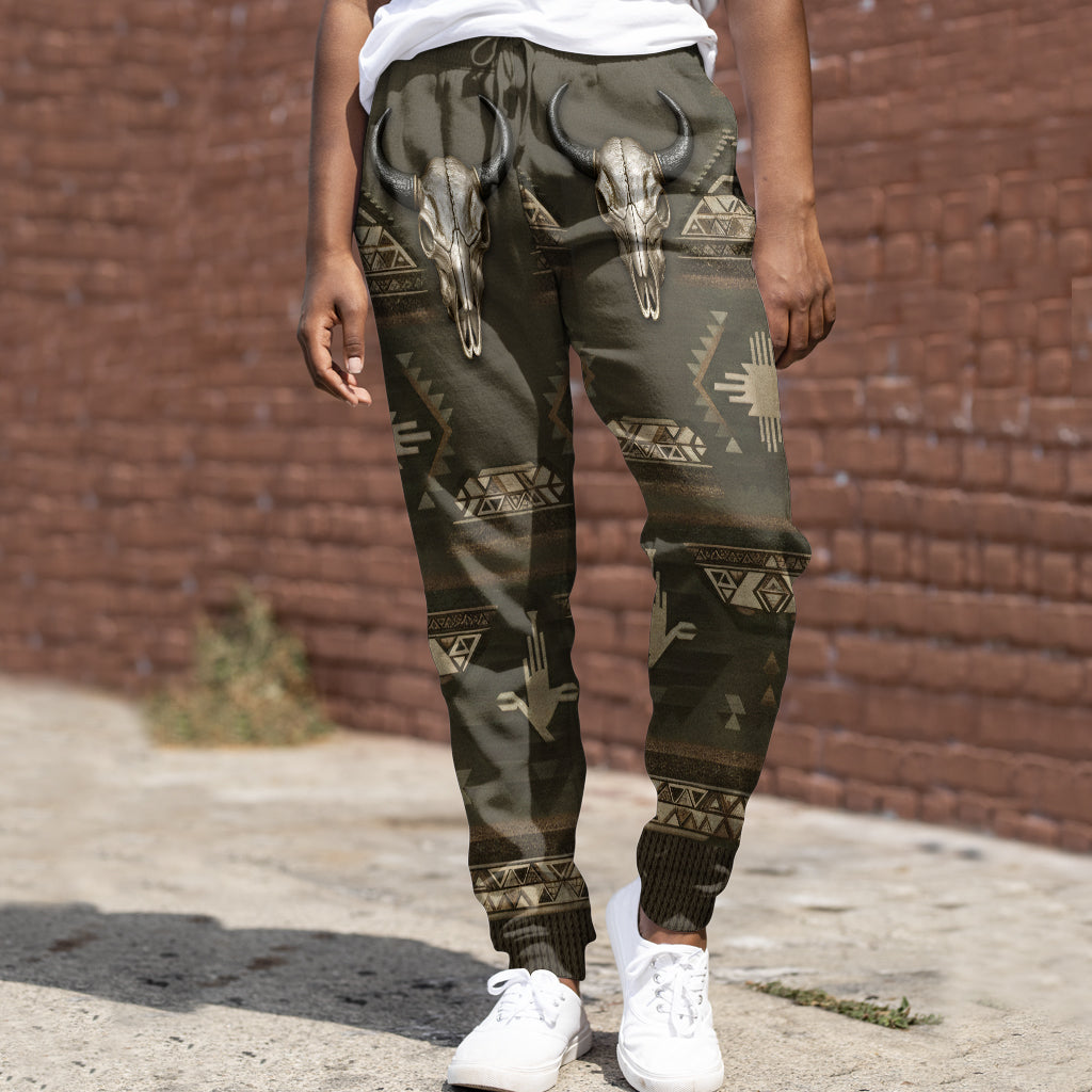 Skull Tribal, Native American Pattern - Personalized American Indian Hoodie and Sweatpants