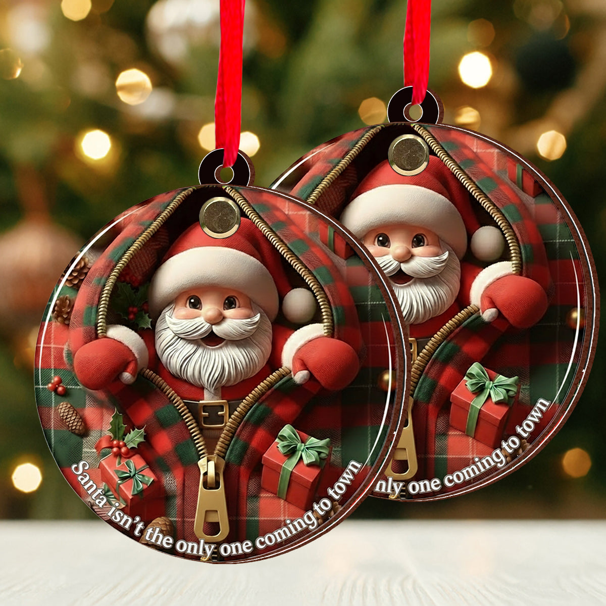 Expecting Baby Xmas - Pregnancy Announcement Gift - Personalized Pregnancy Flip Ornament