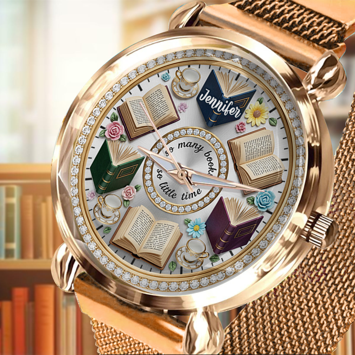 Tant de livres, si peu de temps - Montre-livre personnalisée pour femme