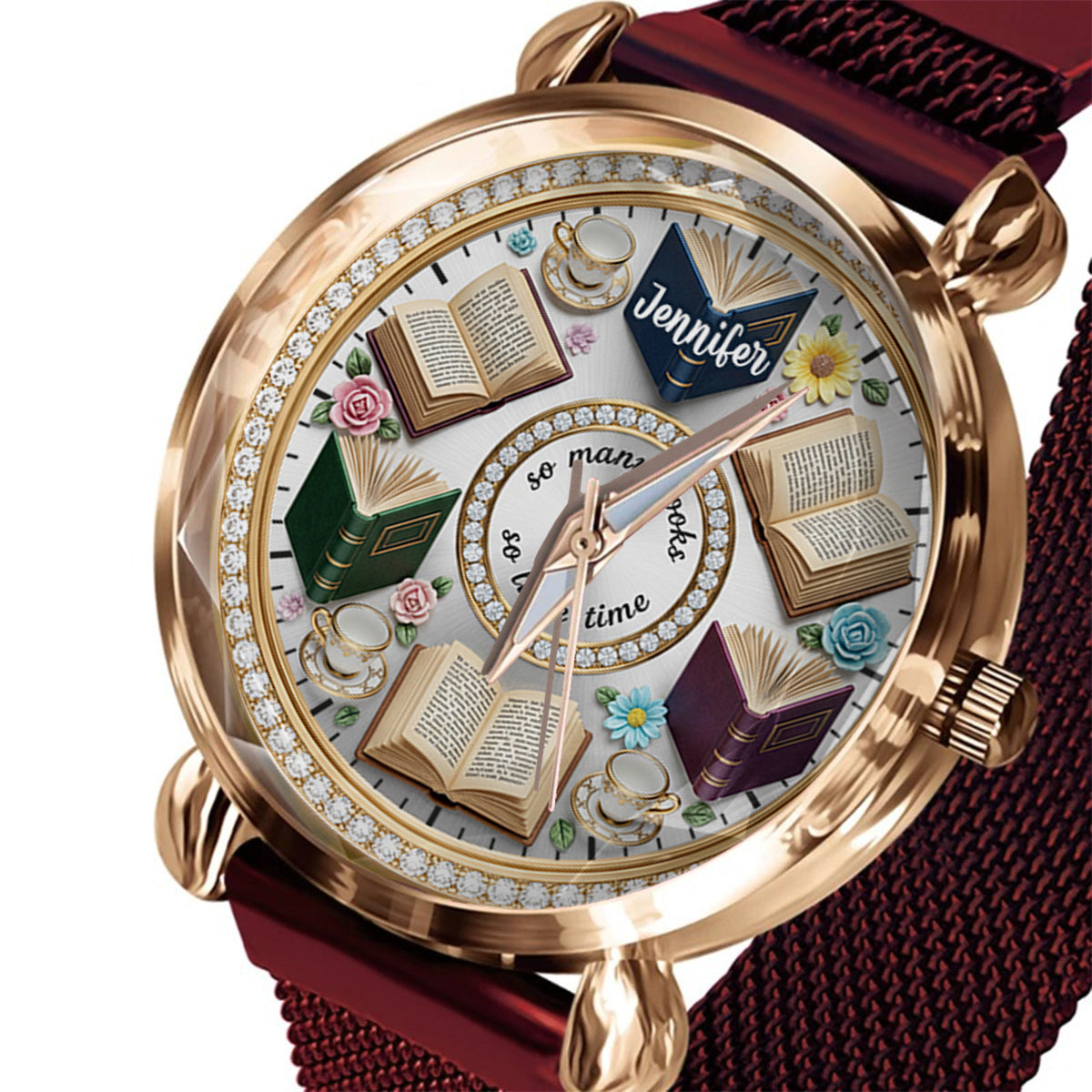 Tant de livres, si peu de temps - Montre-livre personnalisée pour femme