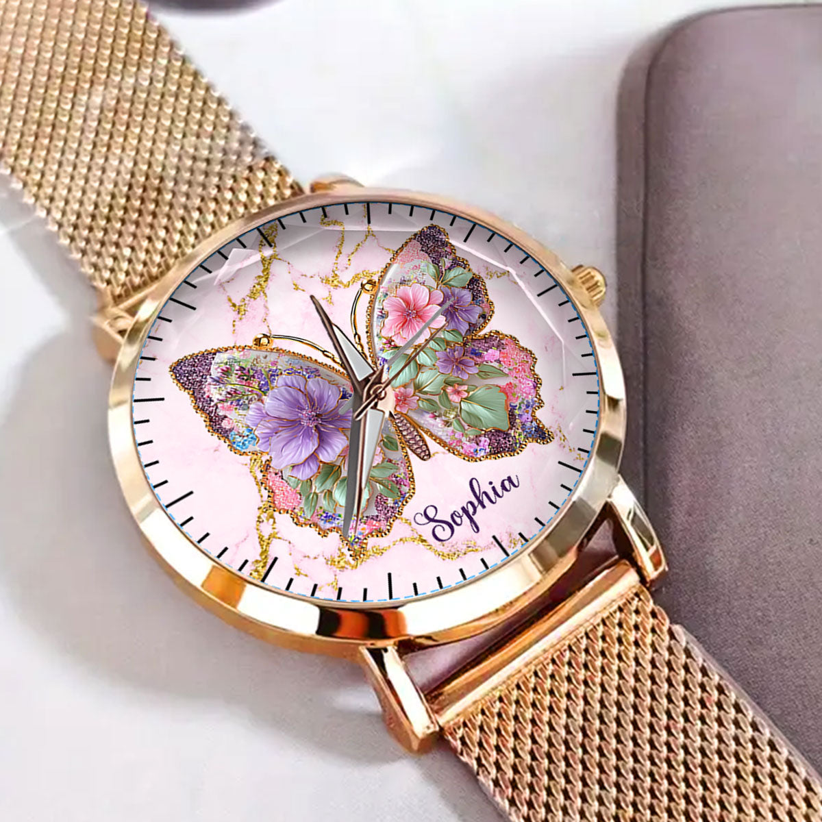 Montre-bracelet papillon personnalisée pour femme Love Butterfly