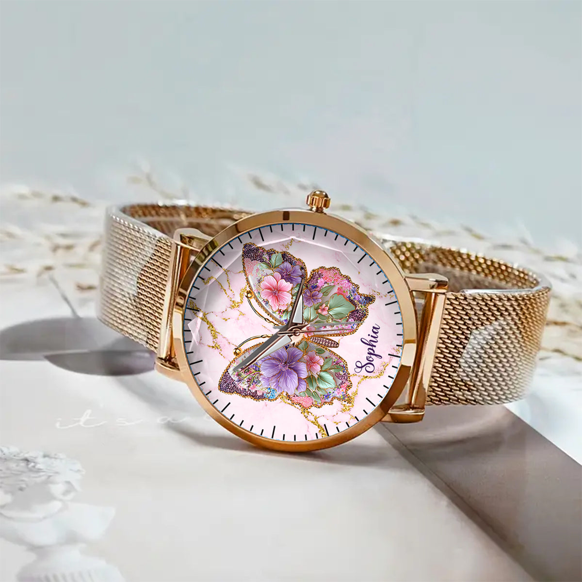 Montre-bracelet papillon personnalisée pour femme Love Butterfly