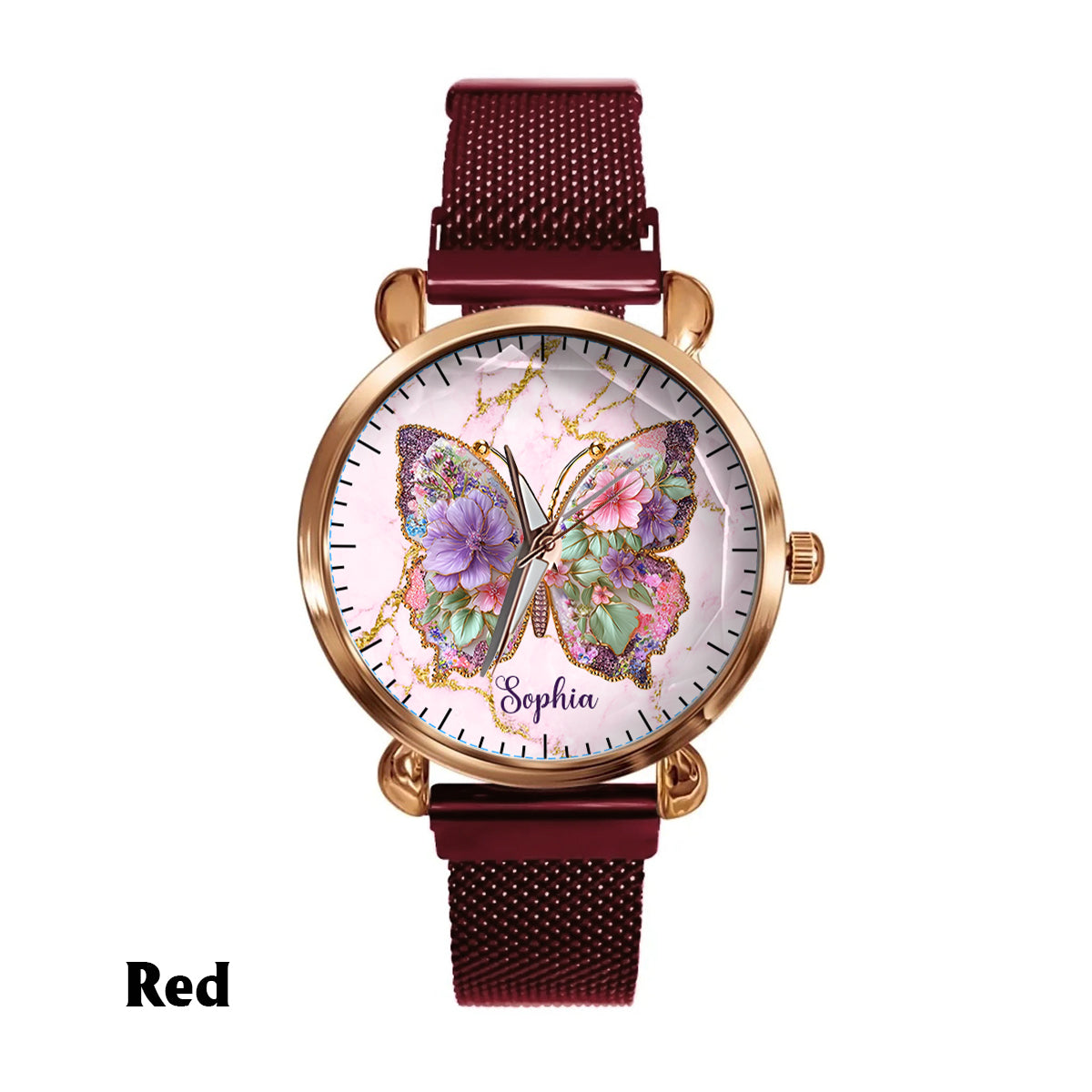 Montre-bracelet papillon personnalisée pour femme Love Butterfly