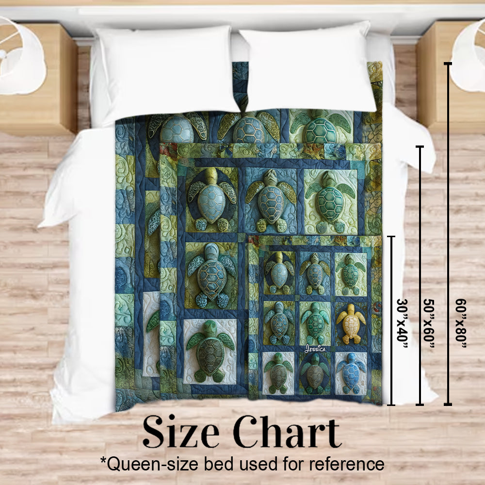 Cadeau pour les amoureux des tortues marines - Couverture personnalisée en forme de tortue