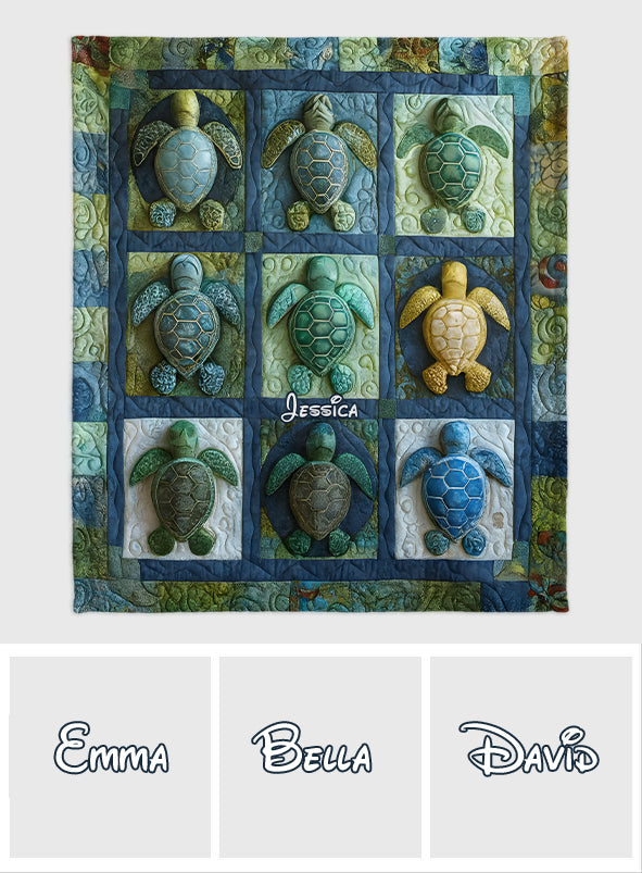 Cadeau pour les amoureux des tortues marines - Couverture personnalisée en forme de tortue