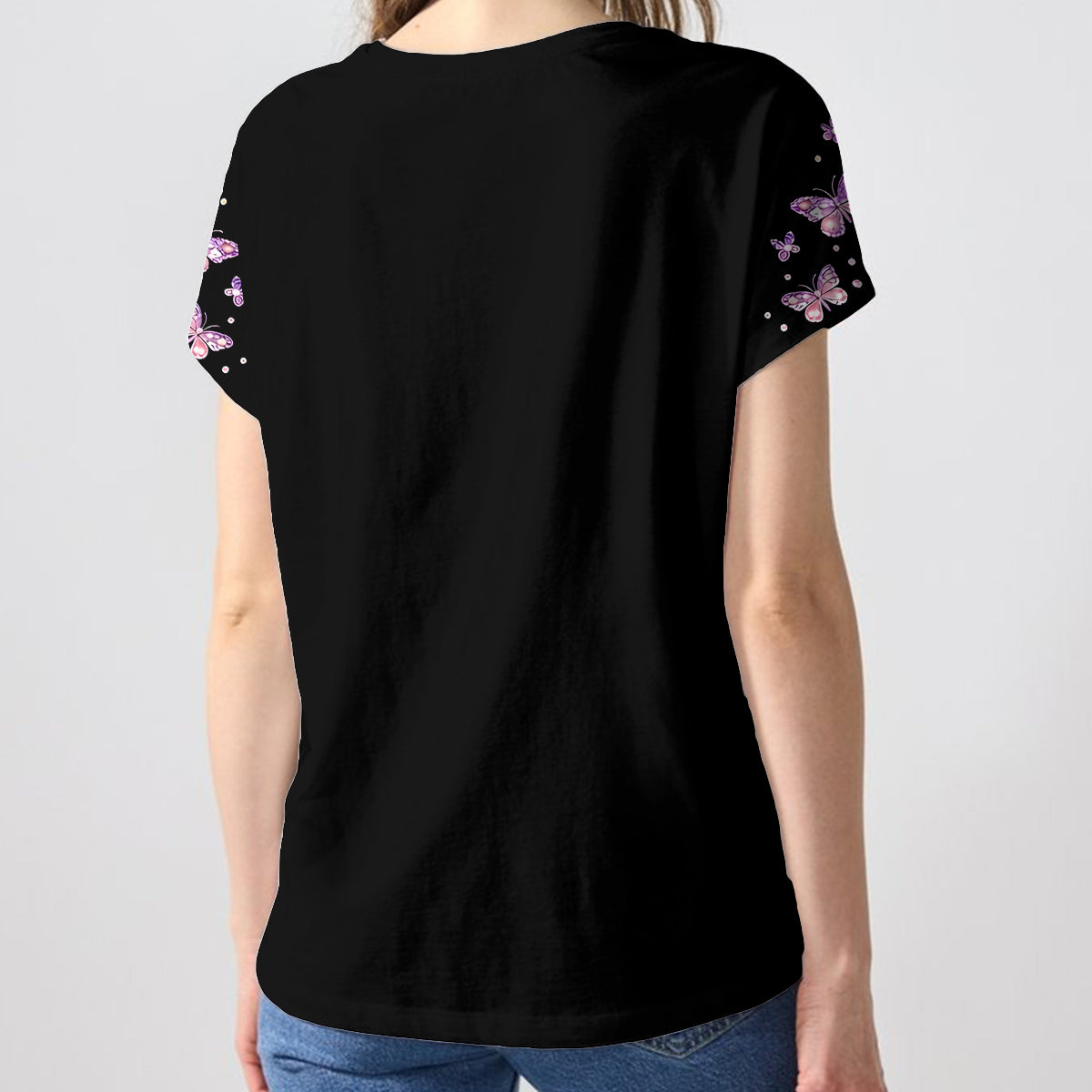 Custom Bling Shirt For Grandma/ Mother - Personalized Grandma Fully Printed V-Neck T-Shirt