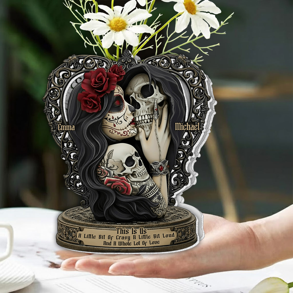 This Is Us - Personalized Skull Custom Shape Acrylic Flower Vase