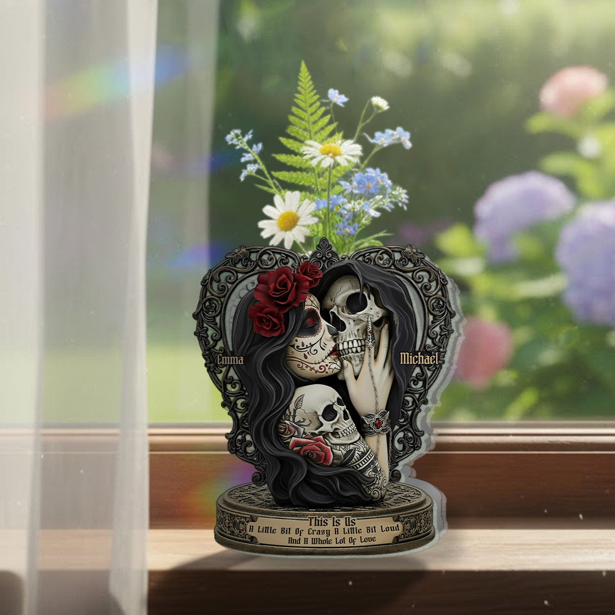 This Is Us - Personalized Skull Custom Shape Acrylic Flower Vase