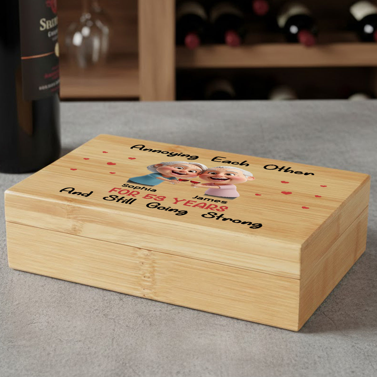 Annoying Each Other - Cartoonish Exaggerated Mascot - Personalized Wine Wine Opener Set