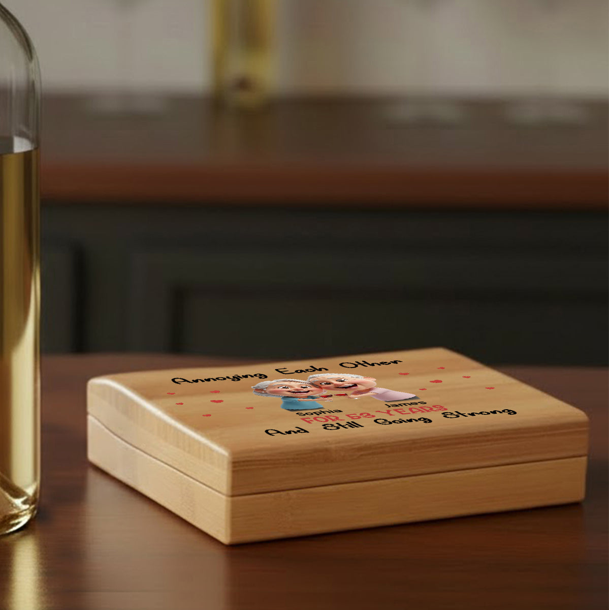 Annoying Each Other - Cartoonish Exaggerated Mascot - Personalized Wine Wine Opener Set