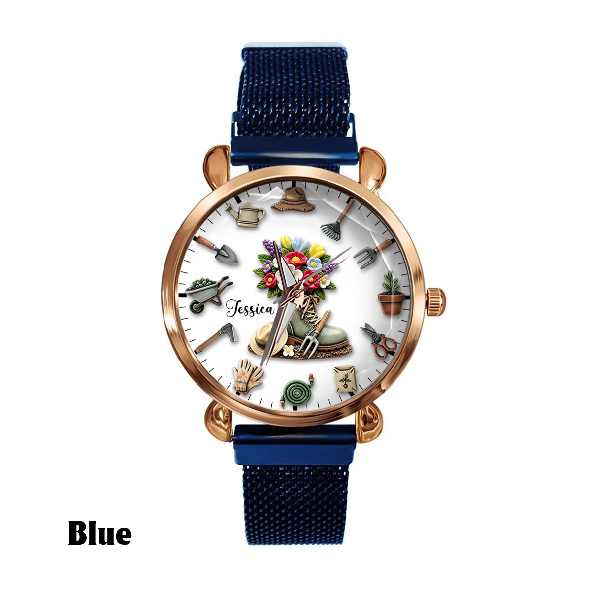 Temps de jardinage - Montre-bracelet personnalisée pour femmes jardinières