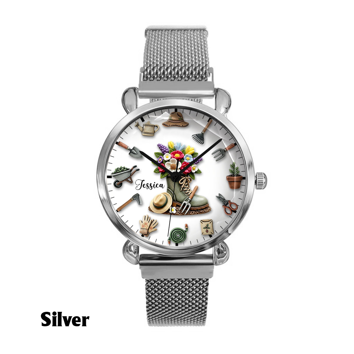 Temps de jardinage - Montre-bracelet personnalisée pour femmes jardinières