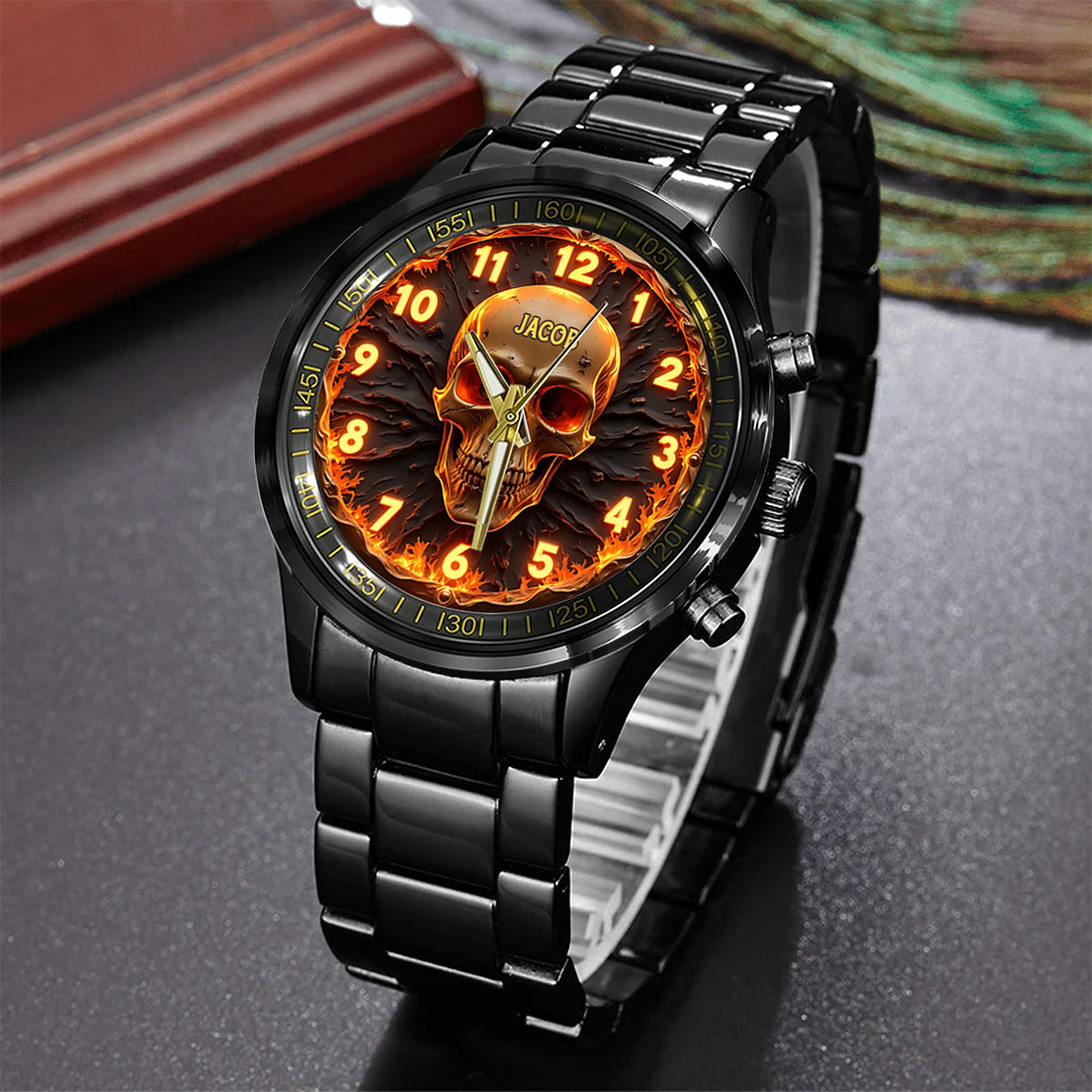 Fire Skull - Personalized Skull Hand Watch