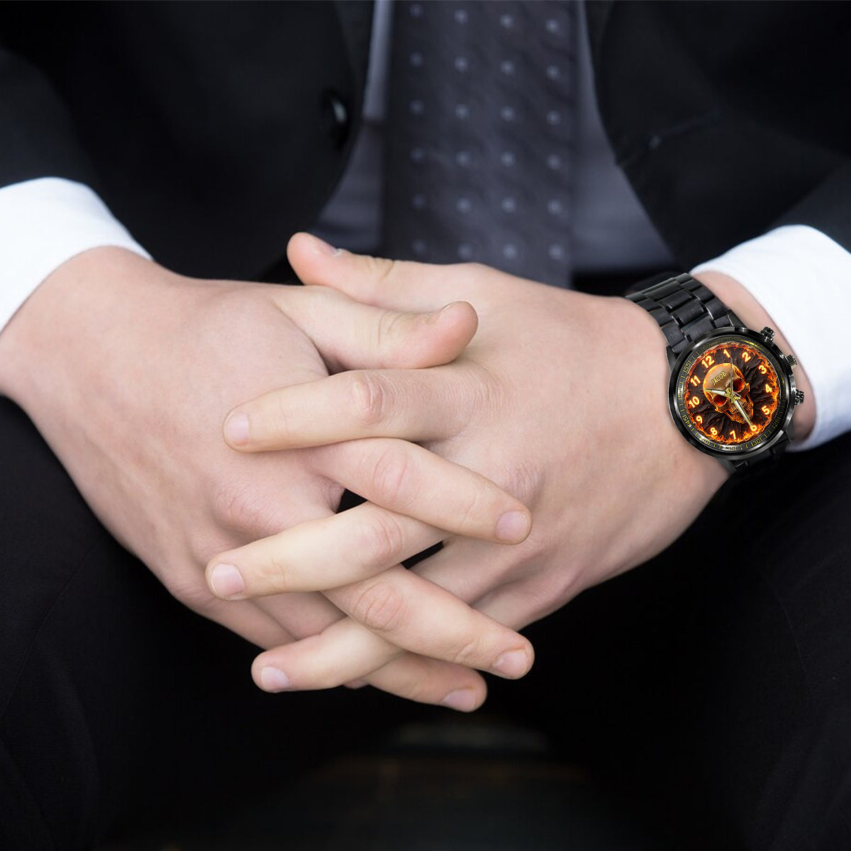 Fire Skull - Personalized Skull Hand Watch