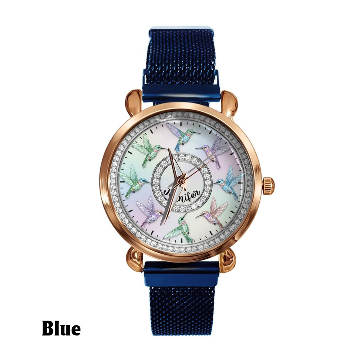 Magnifiques colibris - Montre-bracelet personnalisée pour femme jardinière