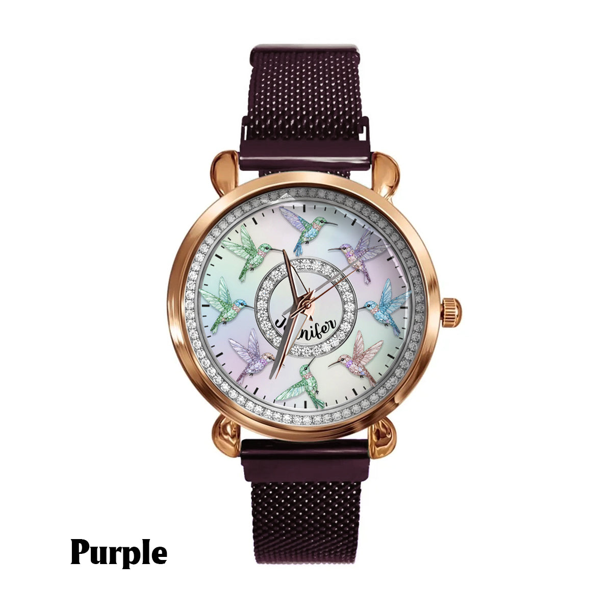 Magnifiques colibris - Montre-bracelet personnalisée pour femme jardinière