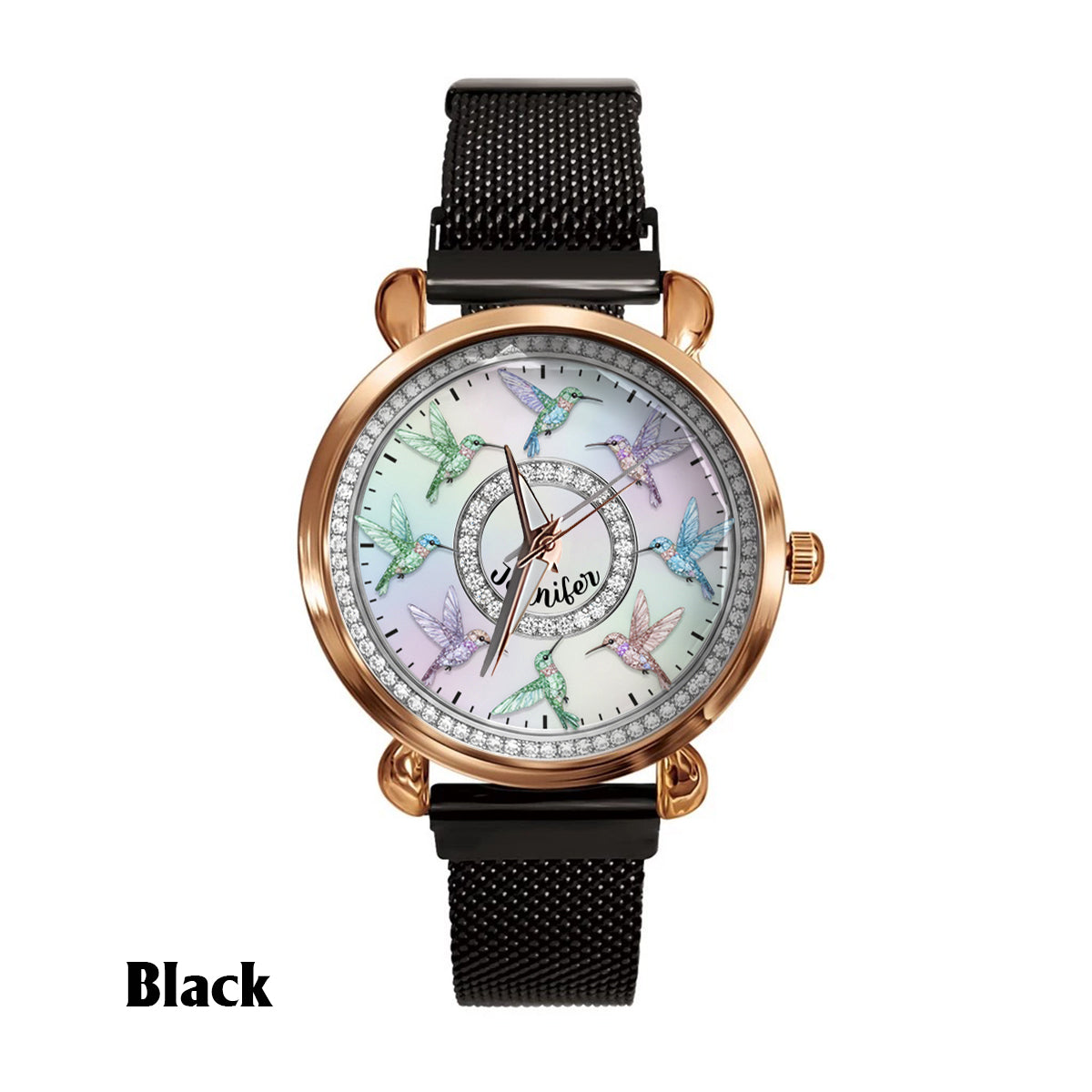 Magnifiques colibris - Montre-bracelet personnalisée pour femme jardinière