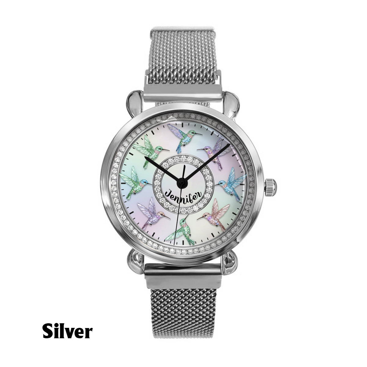 Magnifiques colibris - Montre-bracelet personnalisée pour femme jardinière