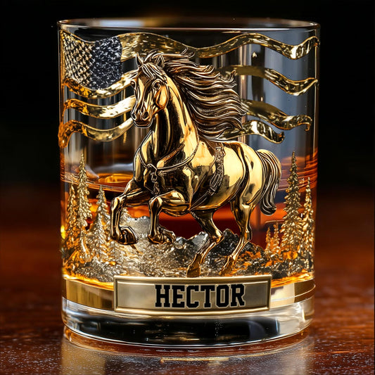 Wild Spirit - Verre à whisky personnalisé à motif cheval