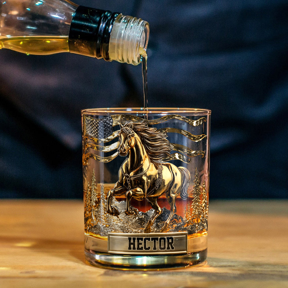 Wild Spirit - Verre à whisky personnalisé à motif cheval