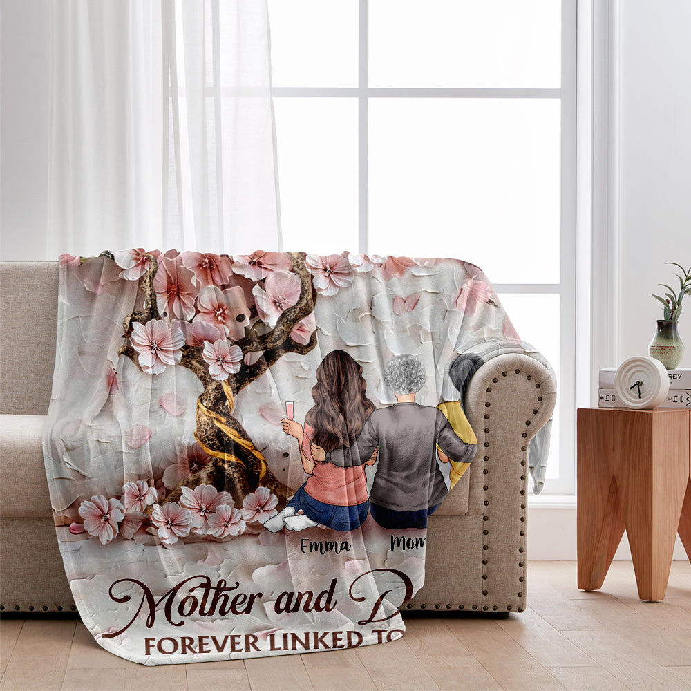Mère et filles liées pour toujours - Couverture personnalisée pour maman