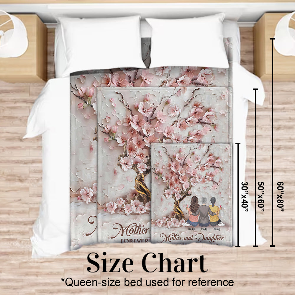 Mère et filles liées pour toujours - Couverture personnalisée pour maman