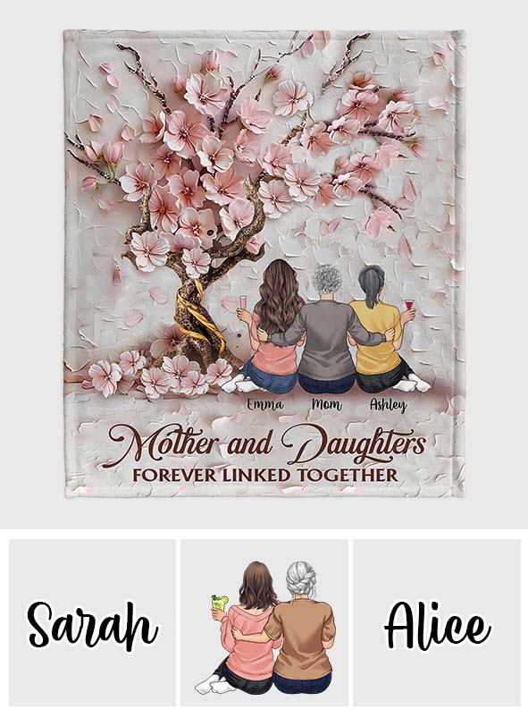 Mère et filles liées pour toujours - Couverture personnalisée pour maman