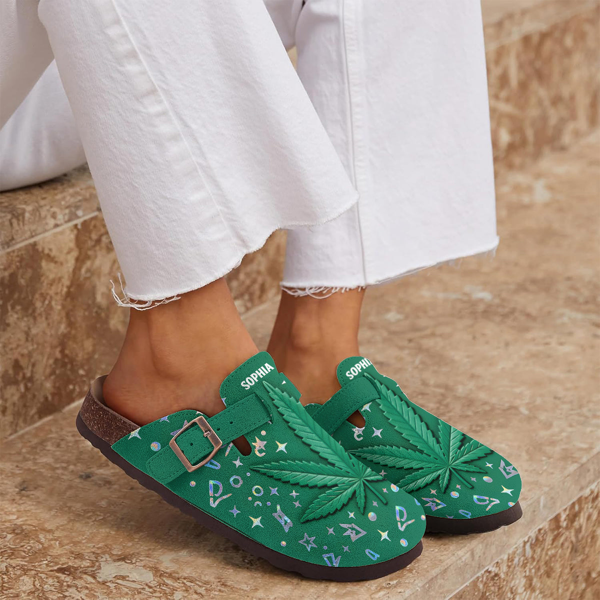 Stoner Chick - Sabots personnalisés pour fumer de l'herbe avec soutien de la voûte plantaire