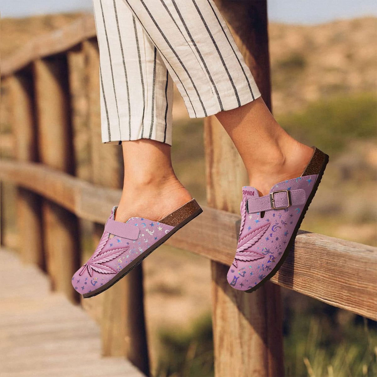 Stoner Chick - Sabots personnalisés pour fumer de l'herbe avec soutien de la voûte plantaire