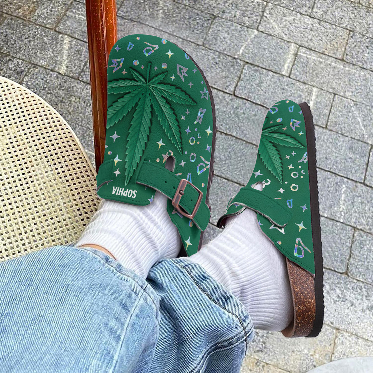 Stoner Chick - Sabots personnalisés pour fumer de l'herbe avec soutien de la voûte plantaire