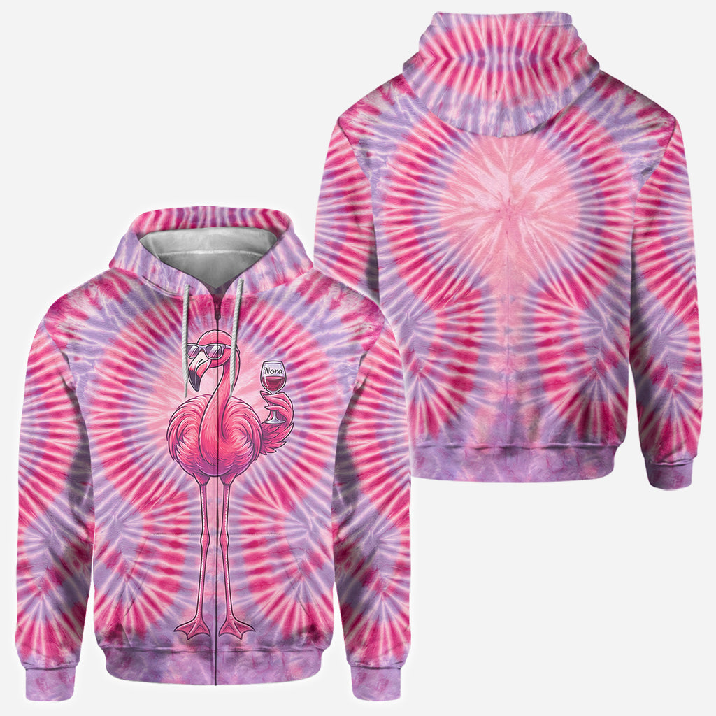 T-shirt Tie-Dye Flamant Chill - T-shirt Flamant Personnalisé